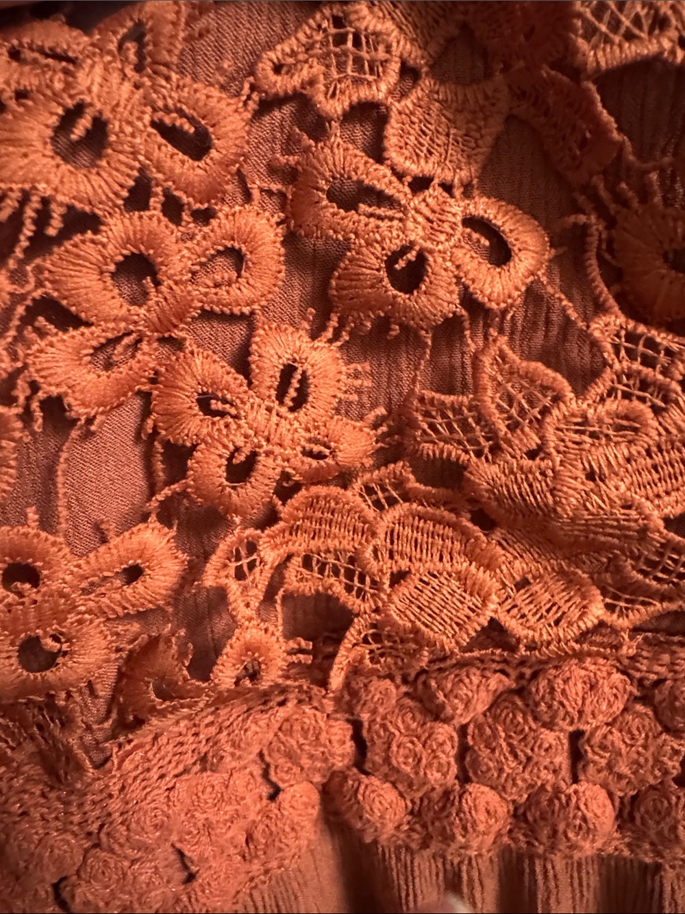 Maurices Rust Crochet Bodice Strappy Midi Dress - Picture 4 of 5